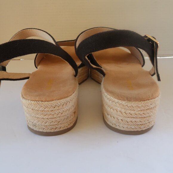 Old Navy Espadrille Wedge Black Sandals Sz 10 - Picture 7 of 15